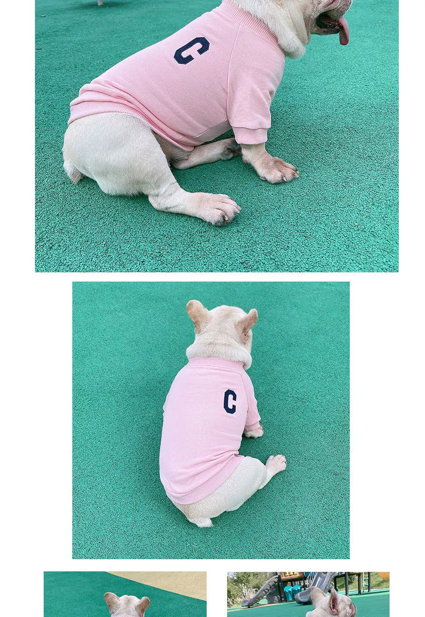 The New Pet Clothes Dog Costume Embroidery Crew Neck Parent-child Wear Spring and Autumn Pure Cotton Three Colors Seven Sizes
