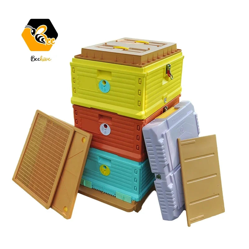 3 Layer Insulation Plastic Polystyrene Beehive 10 Frames Thermo Beehive Langstroth Beehive Top Bee Feeder Bee Farm Beekeeping