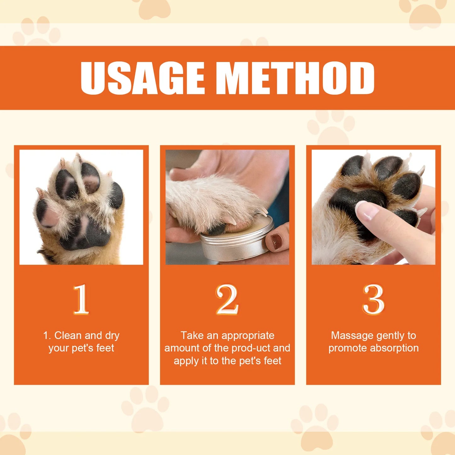 Paw Balm for Cats 50g Cat Dog Paw Protective Cream Pet Nose Protector Moisturizer Pet Crack Feet Repair Accessories for Cats
