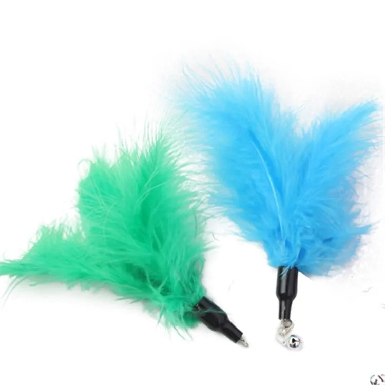 Cat Toy Cat Teaser Sticks Pet Cat Toy Pussy Cat Stick Feather Replacement Head Pussy Cat Toy DIY Bell Replacement Head