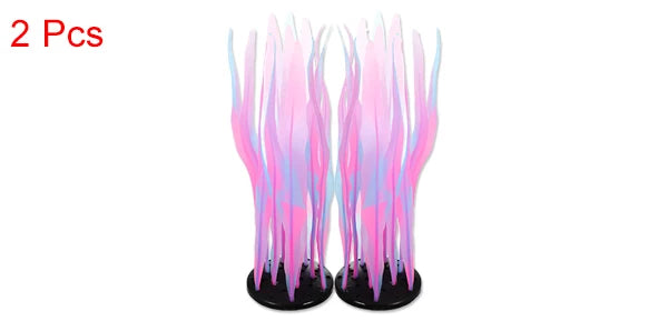 UXCELL Aquarium Artificial Decorative Plant Silicone Glowing Decor for Fish Tank Ornamen Flower Grass Decoration Accessories