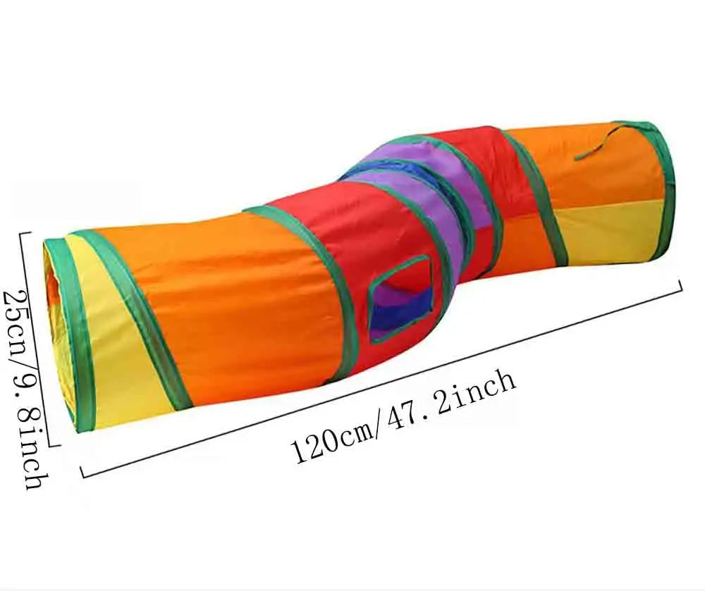 Collapsible Cat Playing Tunnel Pets Toys Connectable Cat Tunnel Cat Tube Toys Foldable Drill Hole Kitten Colorful Pet Toys