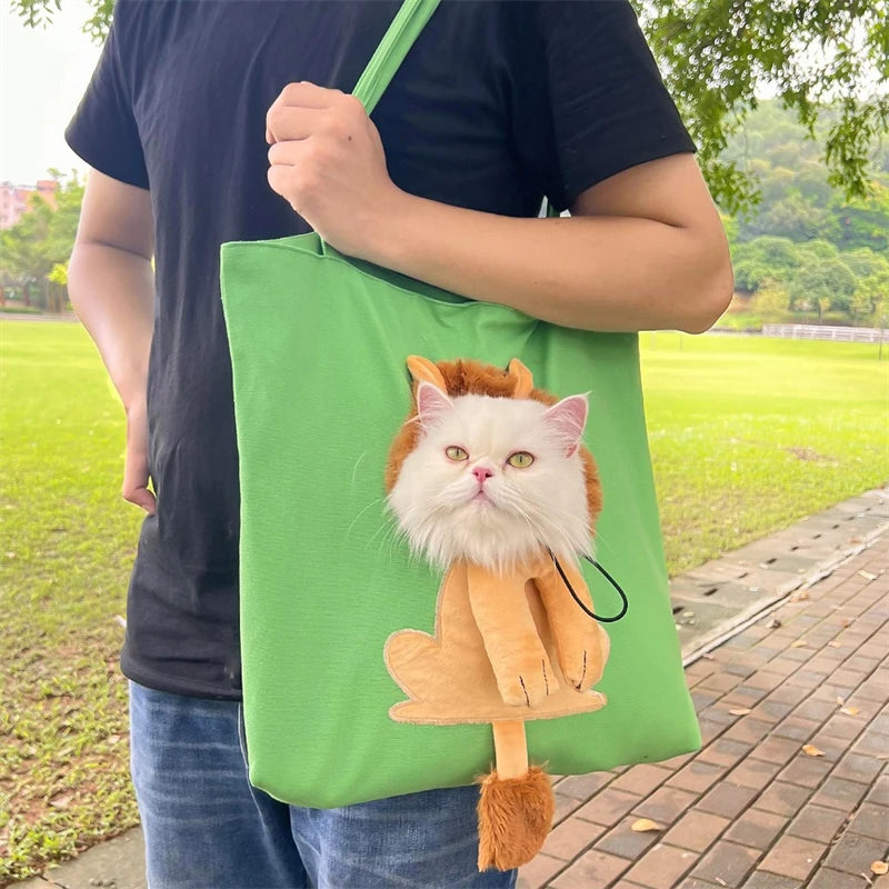 Outdoor Walking Pet Bag for Chihuahua Cartoon Animal Funny Medium Dog Accessories Travel Protective Adjustable Hole Handbags