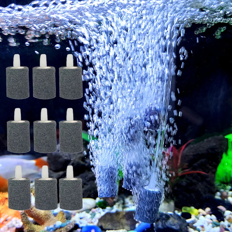 10mmx15mm Mini Aquarium Fish Tank Air Stone Oxygen Aerator Increasing Air Bubble Pond Pump Hydroponic Oxygen Fishing Accessories