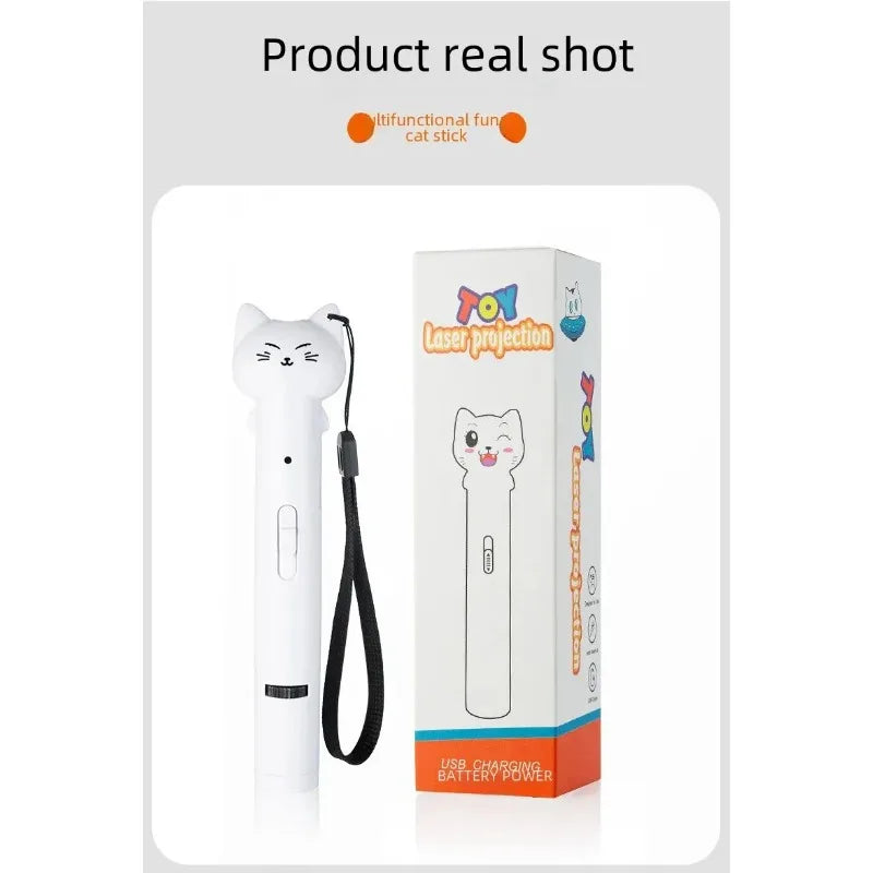 USB Charging Laser Cat Teasing Stick Infrared Laser Light Pattern Projection Cat Toy Pet Supplies Cat Teasing Pen cat toys