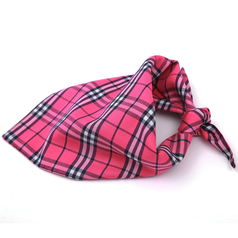 Floral Cotton Pet Collar for Kitten Double Layered Dog Harness Accessories Luxury Designer Outdoor Plaid Triangle Neck Collar