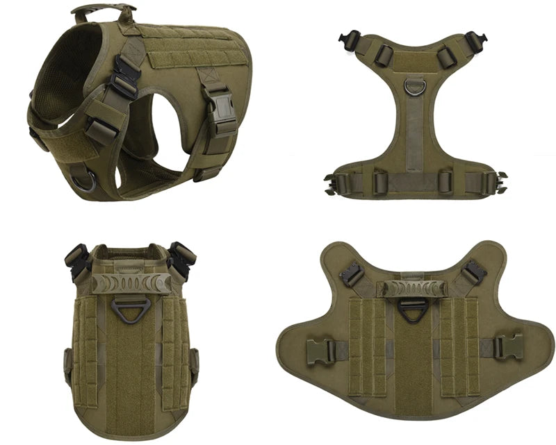 K9 Tactical Military Vest Pet German Shepherd Golden Retriever Tactical Training Dog Harness and Leash Set For All Breeds Dogs