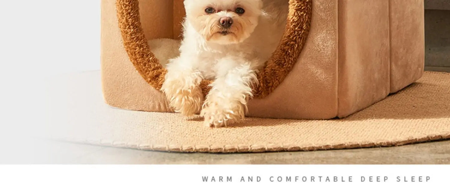 The kennel is universal in all seasons, the house type is small, the dog can be dismantled and washed, the dog house cat litter