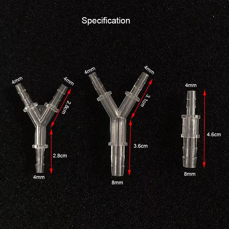5pcs/lot 4mmY Shaped Plastic Connector 3 Ways Aquarium Fish Tank Air Pump Connector Control Valve Air Pipe Tubes Accessories