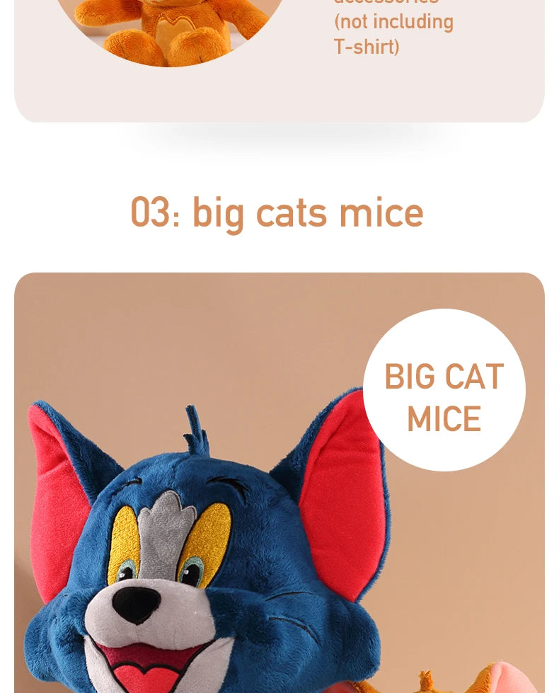 Tom And Jerry Plush Toy Cartoon Movie Cat Tuffy Nibbles Mouse Plushies Stuffed Animals Soap Action Figure Studio Doll Toys