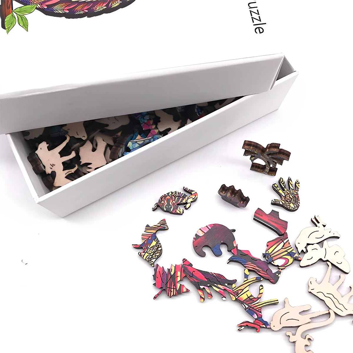 Top Quality 3D Jigsaw Wooden Puzzles Fish Bird Animal Shape Card Adults Kid Toys Gifts Family Puzzle Game Home Decoration 