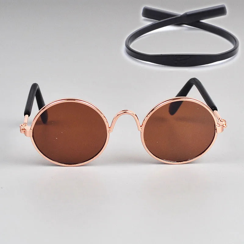 Anti-slip Cat Sunglasses Pet Accessories Small Dog Sun Glasses Classic Retro Circular Glasses for Kitten Photos Props Cosplay