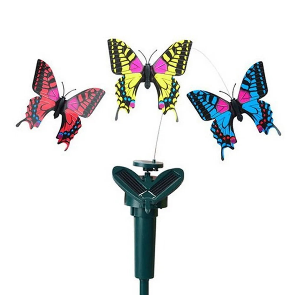 1PCS Realistic Solar Butterfly Bird Outdoor Yard Decor Waterproof Garden Ornaments Simulate Butterfly Circling Handicraft
