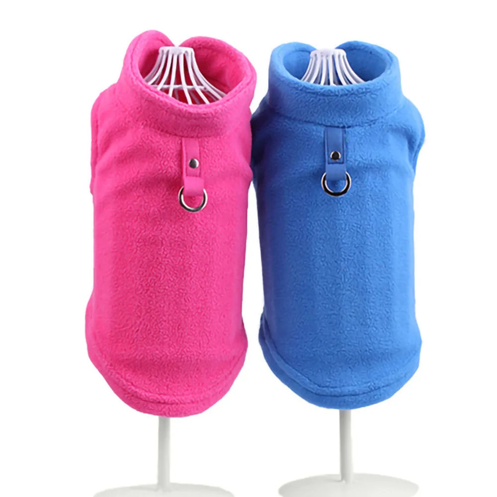 Pet Clothing Dog Fleece Vest Cold Weather Pullover Dog Jacket Winter Dog Clothes Sweater Coat with Leash Ring for Small Dogs Cat