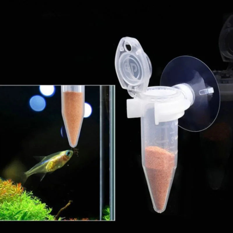 Automatic Fish Feeder Brine Shrimp Feeder Red Worm Feeding Feeder Worm Funnel Cup Fish Food Feeding Tool with Suction Cup New