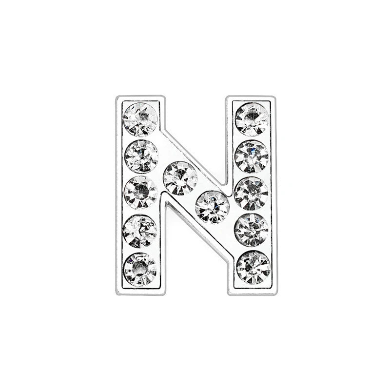 10mm Chrome Alloy Diamond Capital English Alphabet Jewelry Manual Diy Cat Claw Love Pet Collar Accessories