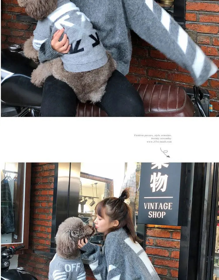 The New Pet Clothes Cat Sweater Dog Sweater Korean Version Spring and Autumn Parent-child Wear Six Sizes