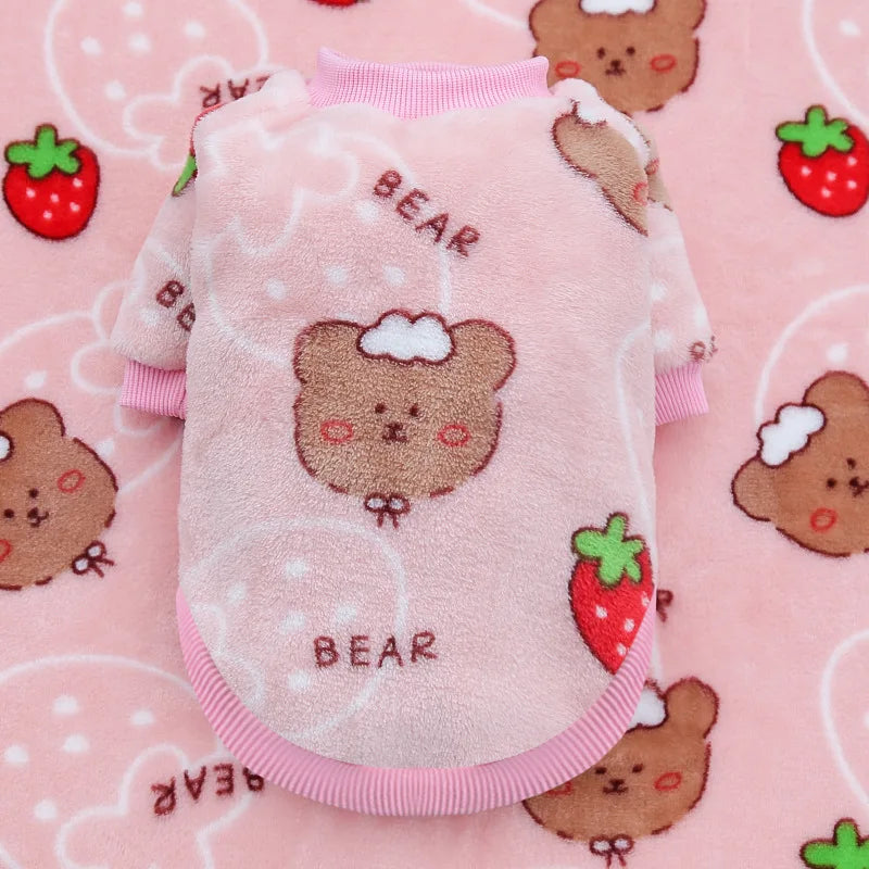 Funny Monkey Print Winter Dog Clothes French Bulldog Flannel Winter Dog Hoodies Medium Puppy Clothing for Cat Christmas Costume