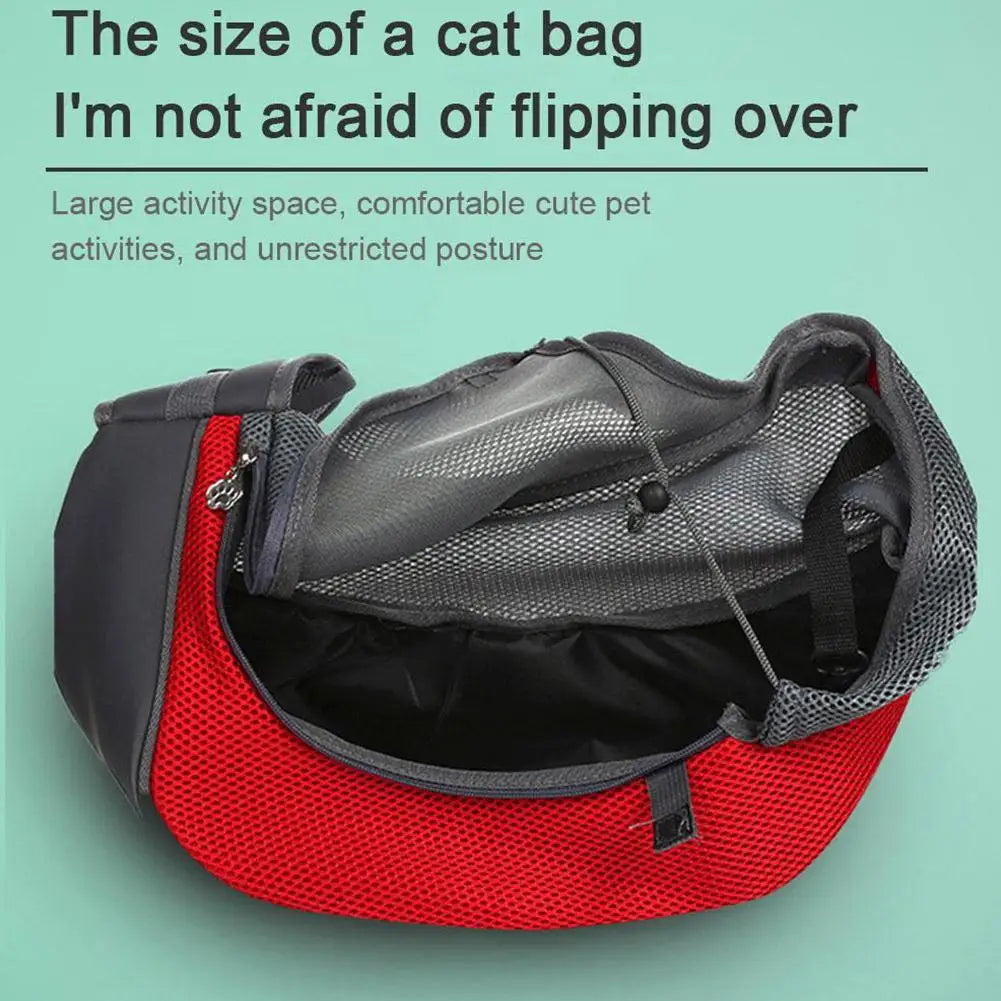 Large Space Pet Travel Shoulder Bag, Widened And Thickened Shoulder Strap Design Does Not Squeeze Breathable Mesh Pet Backpack