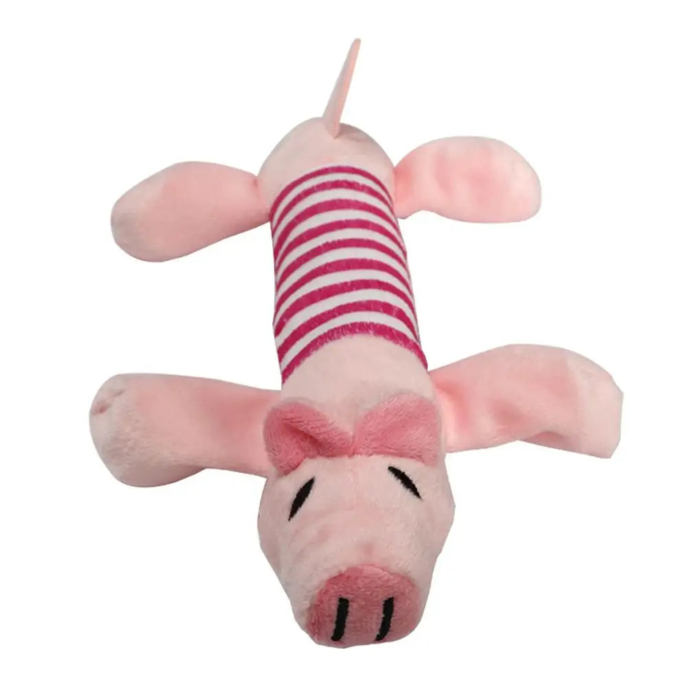 Pet Toys Cute Pet Chewing Teething Toys Cartoon Embroidery Bite-resistant Decompression Duck Pig Elephant Sounding Toys