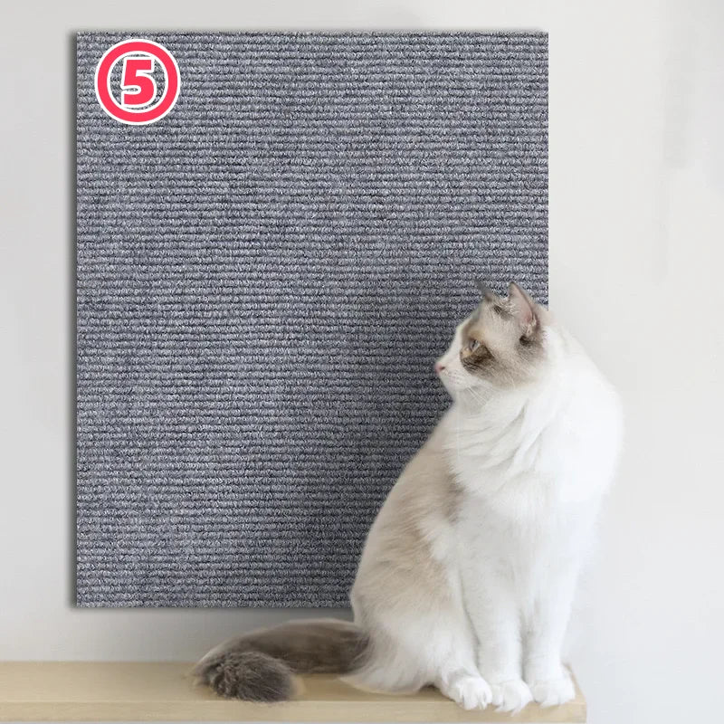 Wall Anti Cat Scratch Sofa DIY Cats Scratch Board Sofa Protection Paws Sharpen Trimmable Self-adhesive Carpet Cats Scratch Board