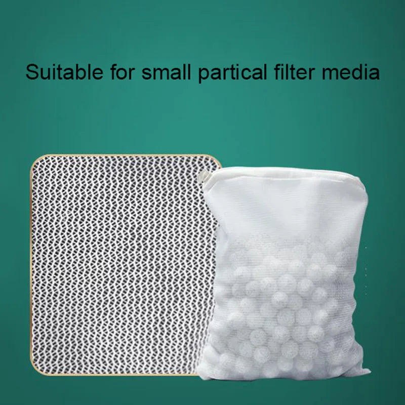 5Pcs White Dense Hole Filter Net Bag Mesh Bag Acquarium Pond For Bio Ball Carbon Media Ammonia Aquarium Fish Tank Isolation Bag