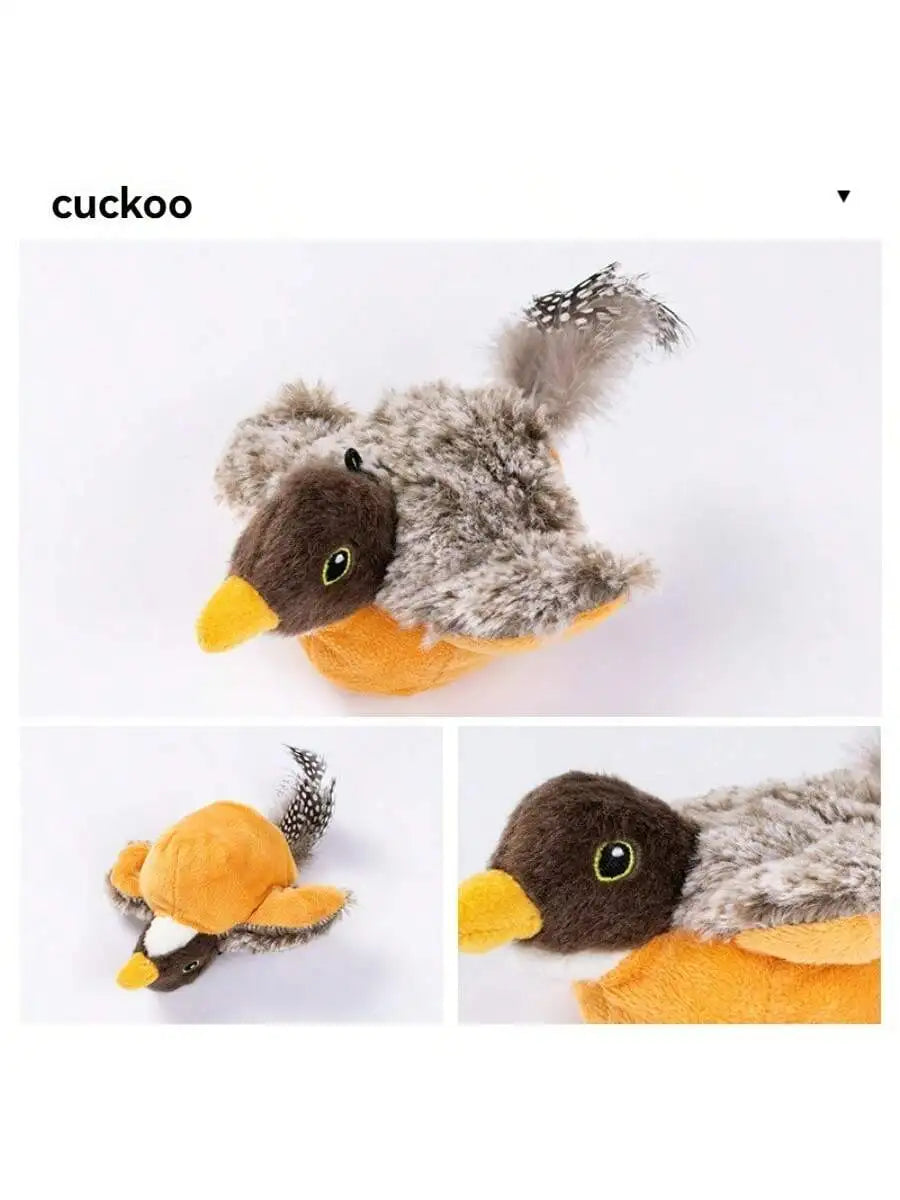 1pc Electric Interactive Cat Toy, Rechargeable Flapping Bird Plush Toys, Squeaking Toys for Cats Fun Kitten Exercise Toys Soft