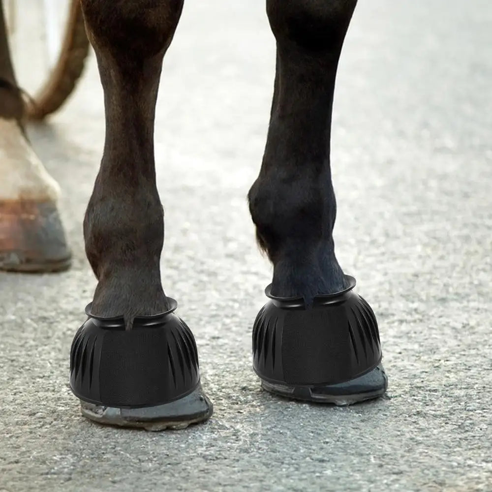 2pcs Horse Bell Boots Rubber No-Turn Horse Bell Boots Soft Equine Boots Protective Gear Accessories for Training Equipment
