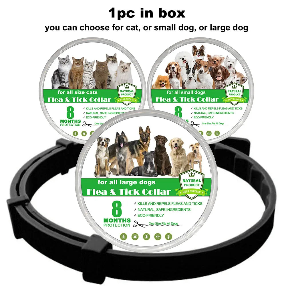 New 38/70cm Pet Anti Flea Ticks Anti-parasitic Dog Collar 8 Month Protection Retractable Collars for Puppy Cat Big Dogs Supplies