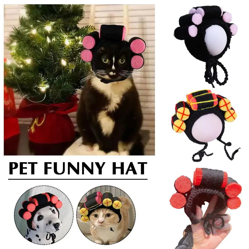 Cute Creative Pet Headdress Halloween Atmosphere Sense Wig Funny Pet Hat Pet Fashion Fun Curly Hair Photo Styling Headband Pet T