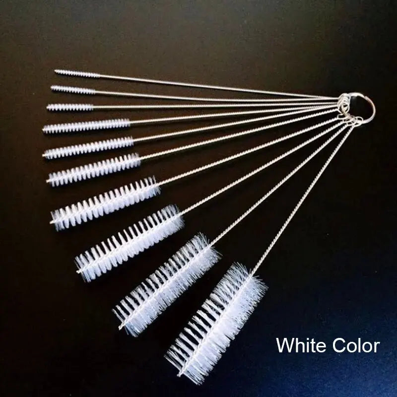 10pcs/set Aquarium Tube Pipe Cleaning Brush Stainless Steel Water Filter Air Tube Flexible Single End Hose Aquarium Accessories