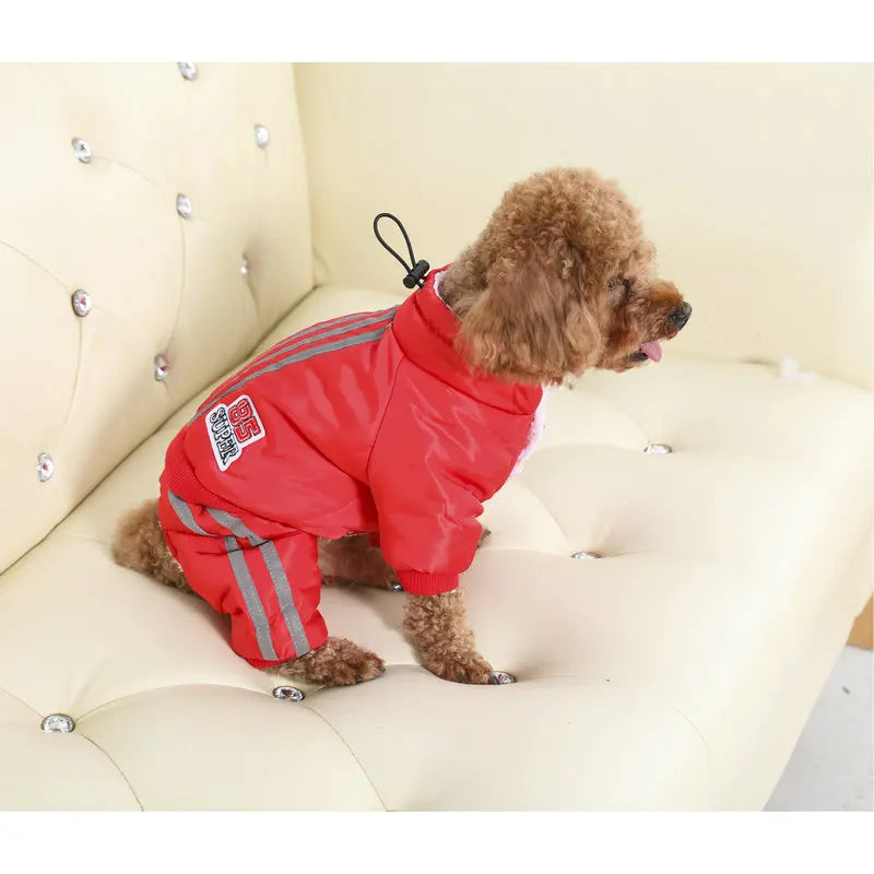 Thicken Warm Dog Jumpsuit Turtleneck Autumn Winter Dog Coat Reflective Sherpa Fleece Dog Clothes for Small Medium Dogs
