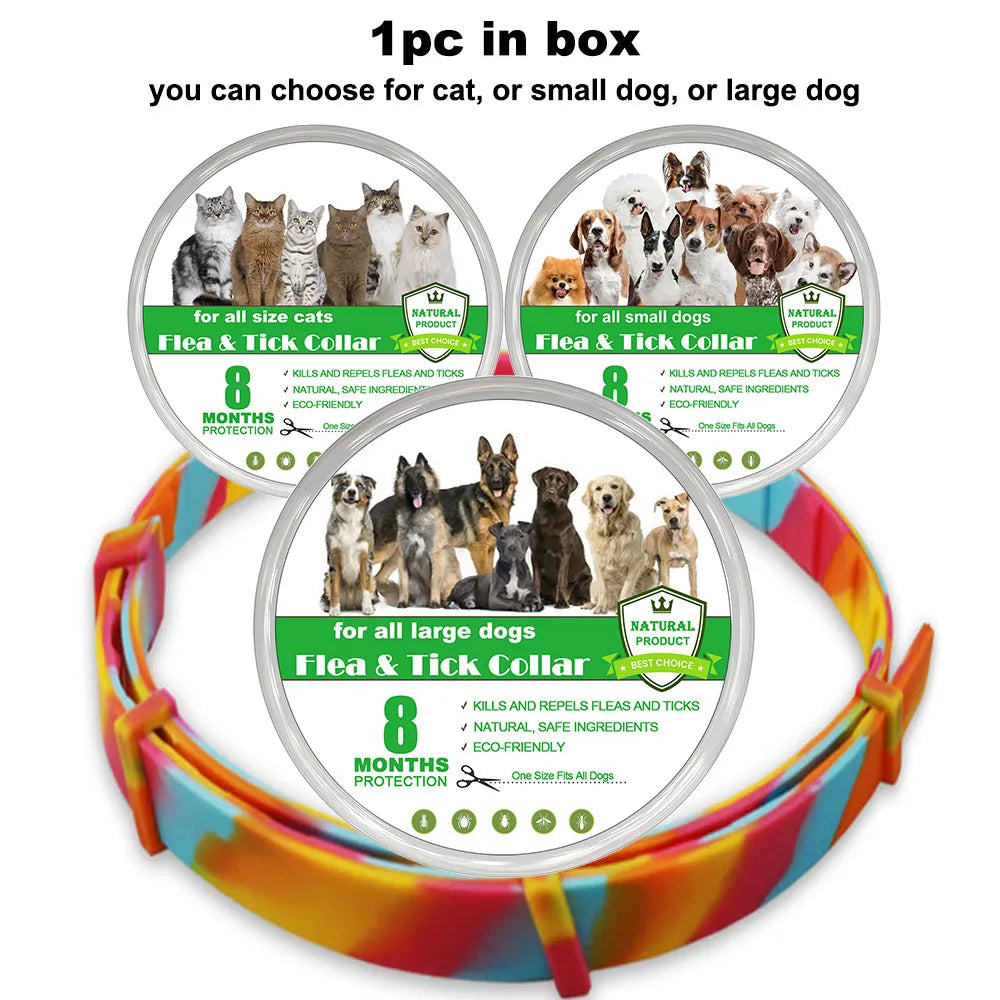 New 38/70cm Pet Anti Flea Ticks Anti-parasitic Dog Collar 8 Month Protection Retractable Collars for Puppy Cat Big Dogs Supplies