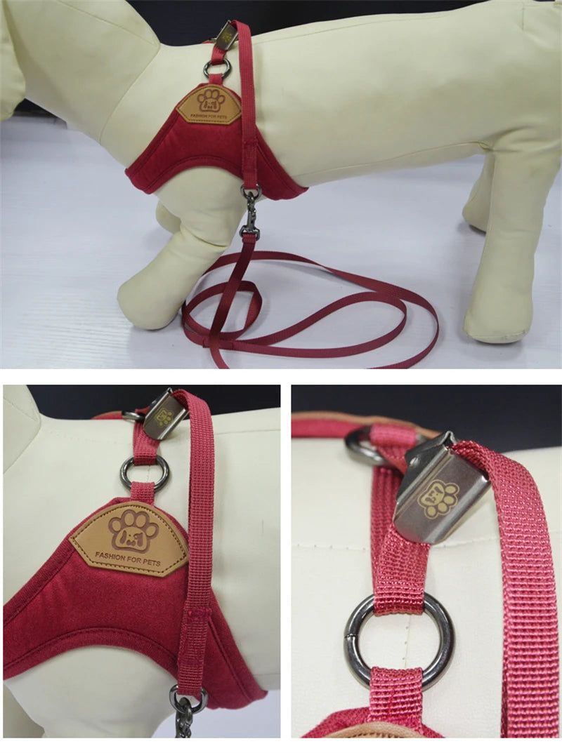 Durable Pet Dog Accessories Chest Traction Harness Leash Set Rope Cat Type Herringbone Husky Small Medium Puppy York Travel Kit