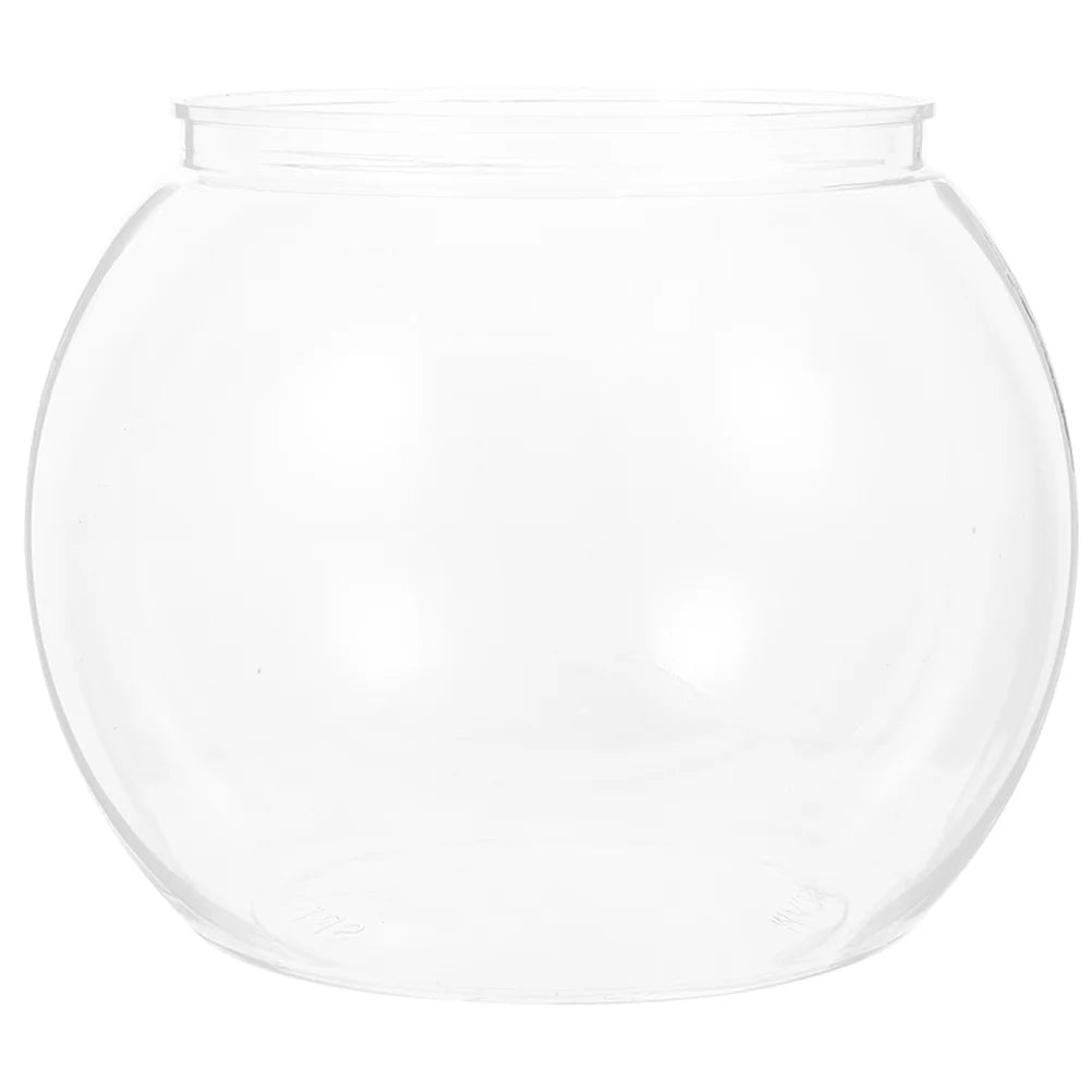 Plastic Clear Round Fish Bowl Aquarium Keeper Tank Vase Pot for Snow Living Room Tabletop Ecological Fish Tank Self
