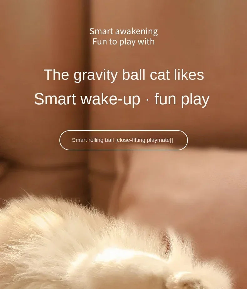 Funny Cat Ball Pet Toy Ball Gravity Rolling Ball Cat Self-Happiness Ball Bite-resistant and Boredom Relieving Automatic Rolling