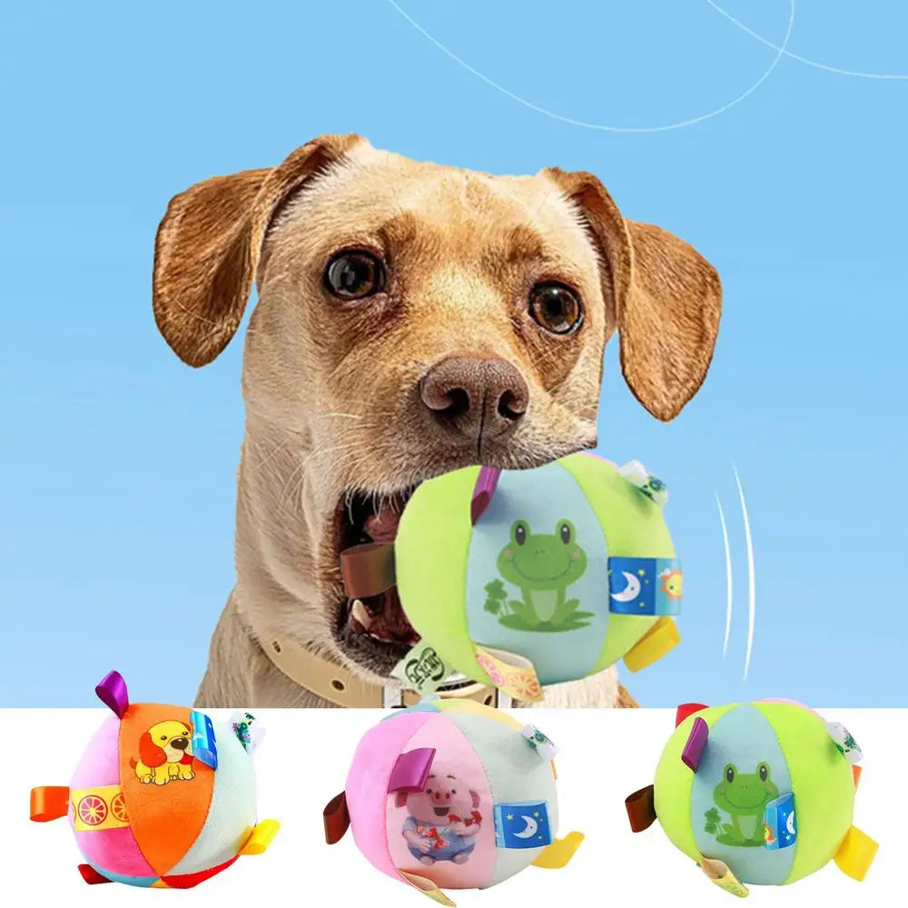 Squeaky Dog Toy Ball Cute Plush Ball Voice Teething Toys Pet Training Supplies Dog Sound Toys Soft Cleaning Chew Training Toys