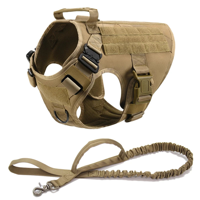 K9 Tactical Military Vest Pet German Shepherd Golden Retriever Tactical Training Dog Harness and Leash Set For All Breeds Dogs