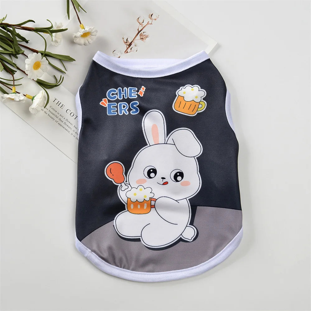 Cute Print Puppy Dog Vest Shirt Spring Summer Pet Clothes for Small Dogs Pomeranian Poodle Cat Shirts mascotas Clothing Apparel