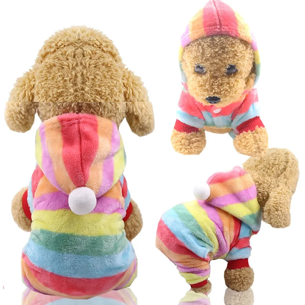Pet Dog Soft Warm Jumpsuits Clothing for Dogs Pajamas Fleece Small Puppy Coat Pet Outfits Hoodie Clothing Cats Clothes Christmas