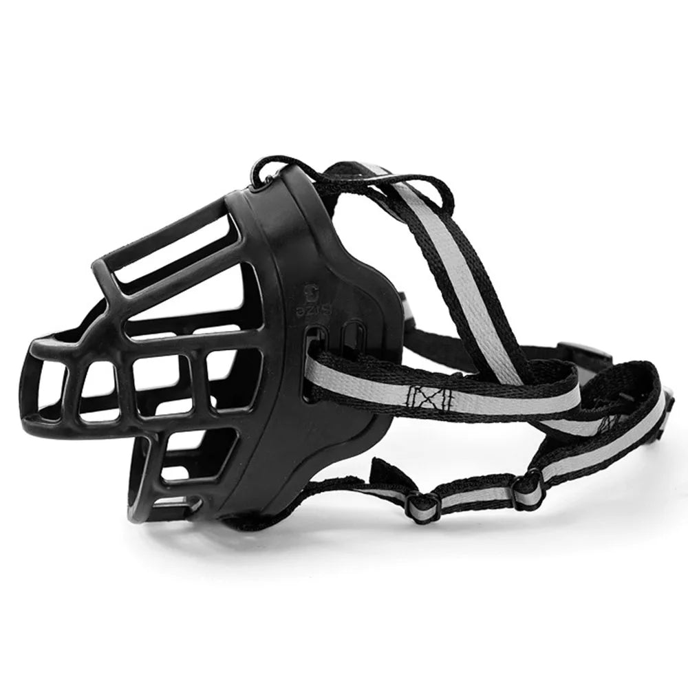 Dog Muzzle Adjustable Soft & Durable Breathable Basket Muzzle Prevents Dog Biting Chewing & Scavenging Allows Panting & Drinking