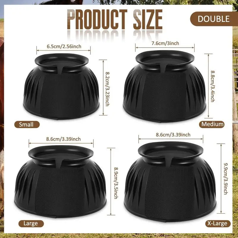 2pcs Horse Bell Boots Rubber No-Turn Horse Bell Boots Soft Equine Boots Protective Gear Accessories for Training Equipment