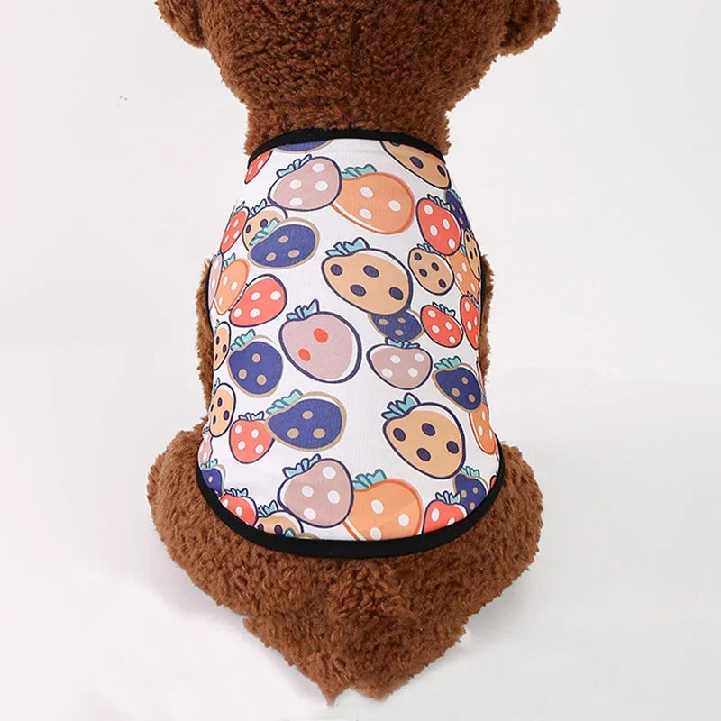 Summer Sphynx Cat Clothes Cute Print Pet Vest Shirt for Cats Gotas Kitten Kedi Shirts mascotas Dog Clothing ropa para gato