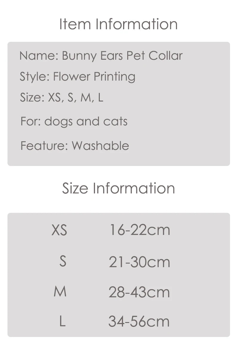 Cute Japanese Print Pet Dog Collars Bunny Ears Shaped Necklace for Cats Spring Decorate Puppy Supplies Neck Wear Cat Accessories