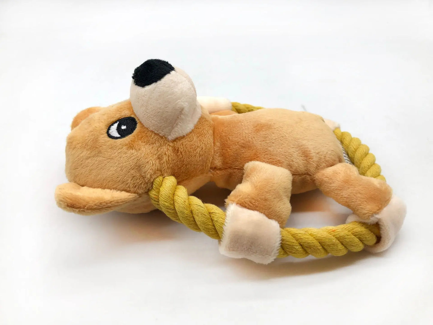 Squeaky Dog Toys for Small Medium Dogs, Pig Duck Bear Shape Puppy Teething Toy with Cotton Rope Animals Plush Interactive Toy