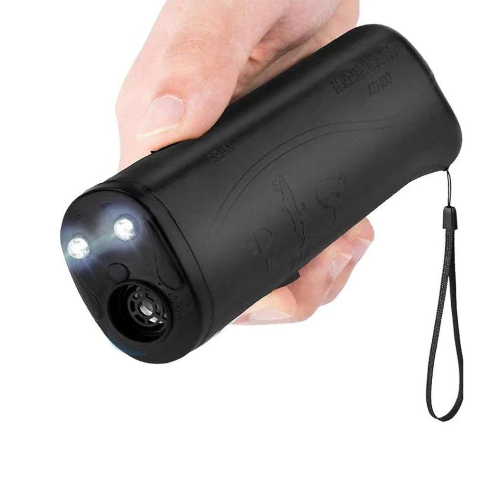 3 in 1 Dog Anti Barking Device Ultrasonic Dog Repeller Stop Bark Deterrents Pet Control Training Supplies with LED Flashlight