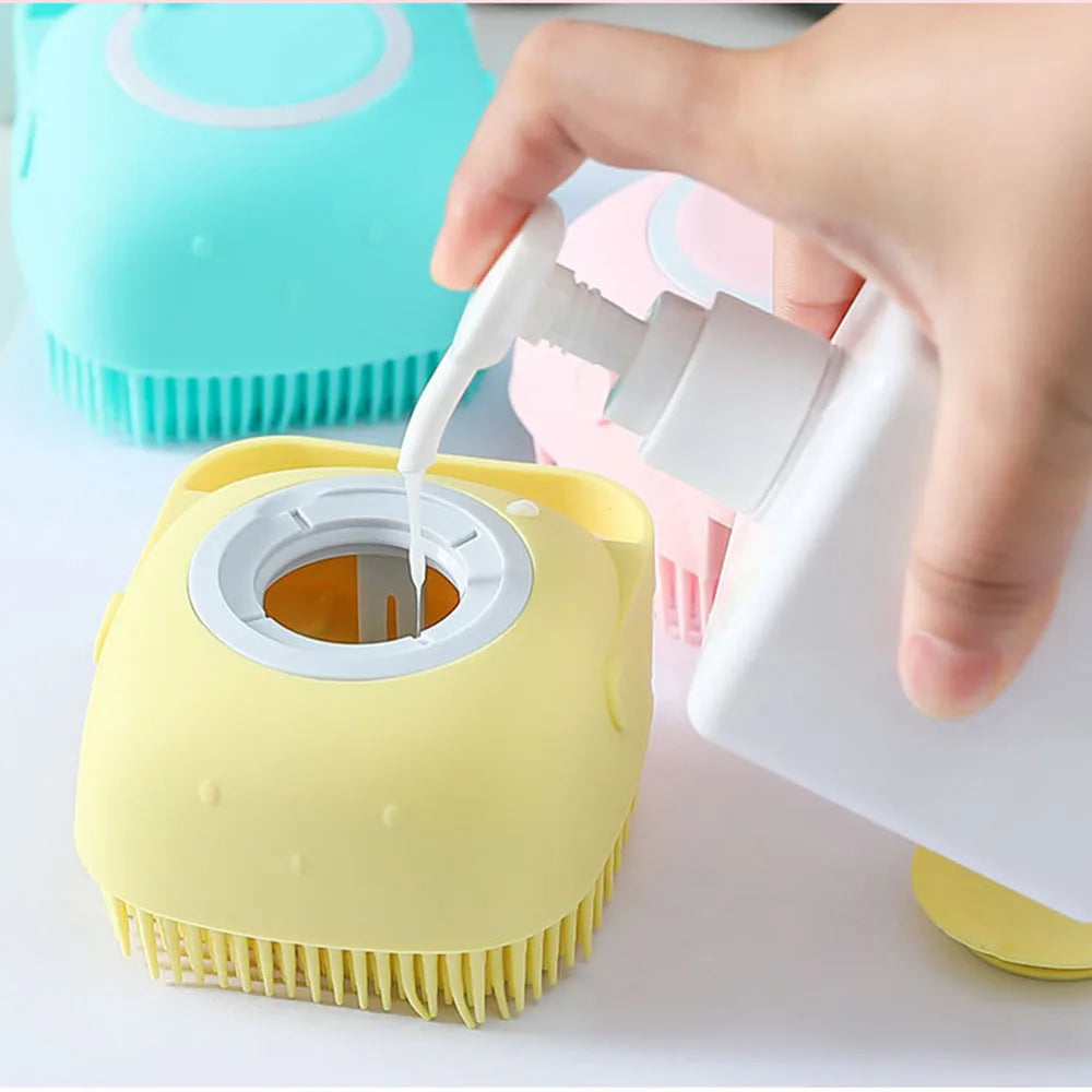Pet Bath Brush Comfortable Super Soft Silicone Shampoo Massager Brush Comb for Dogs Cats Bathroom Dog Bath Brush Massage Gloves