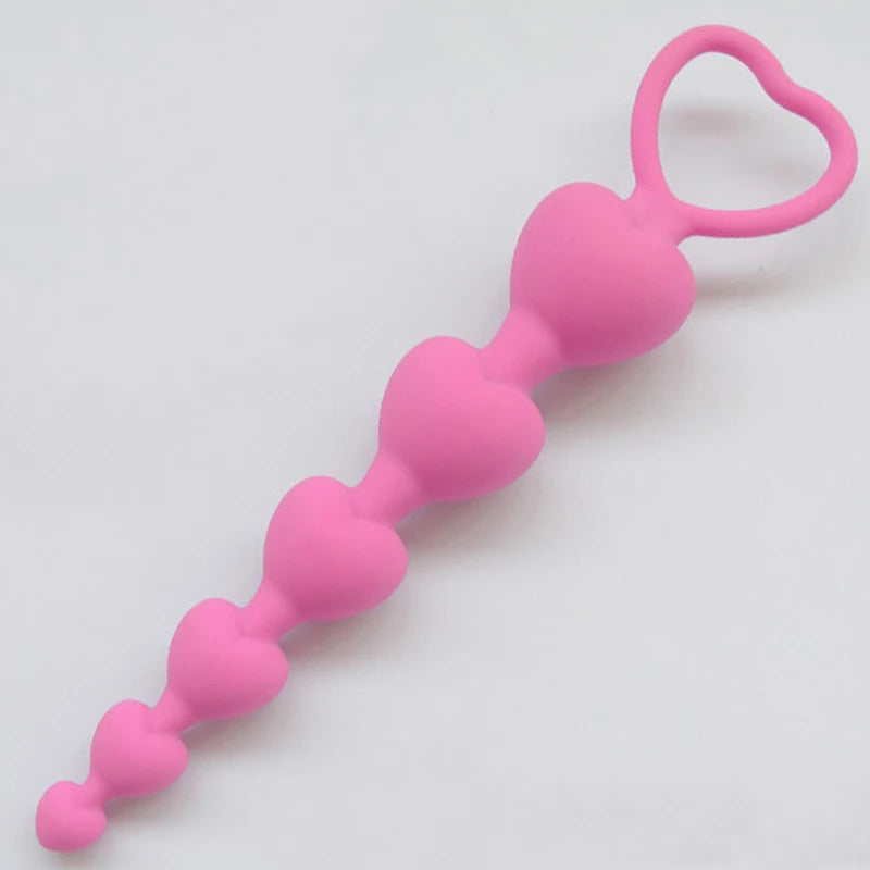 2023 New Heart beads Soft Anal Plug anus Toys Big Balls Silicone G-Spot Stimulating Butt Plugs Adult Sex Couple Sexy