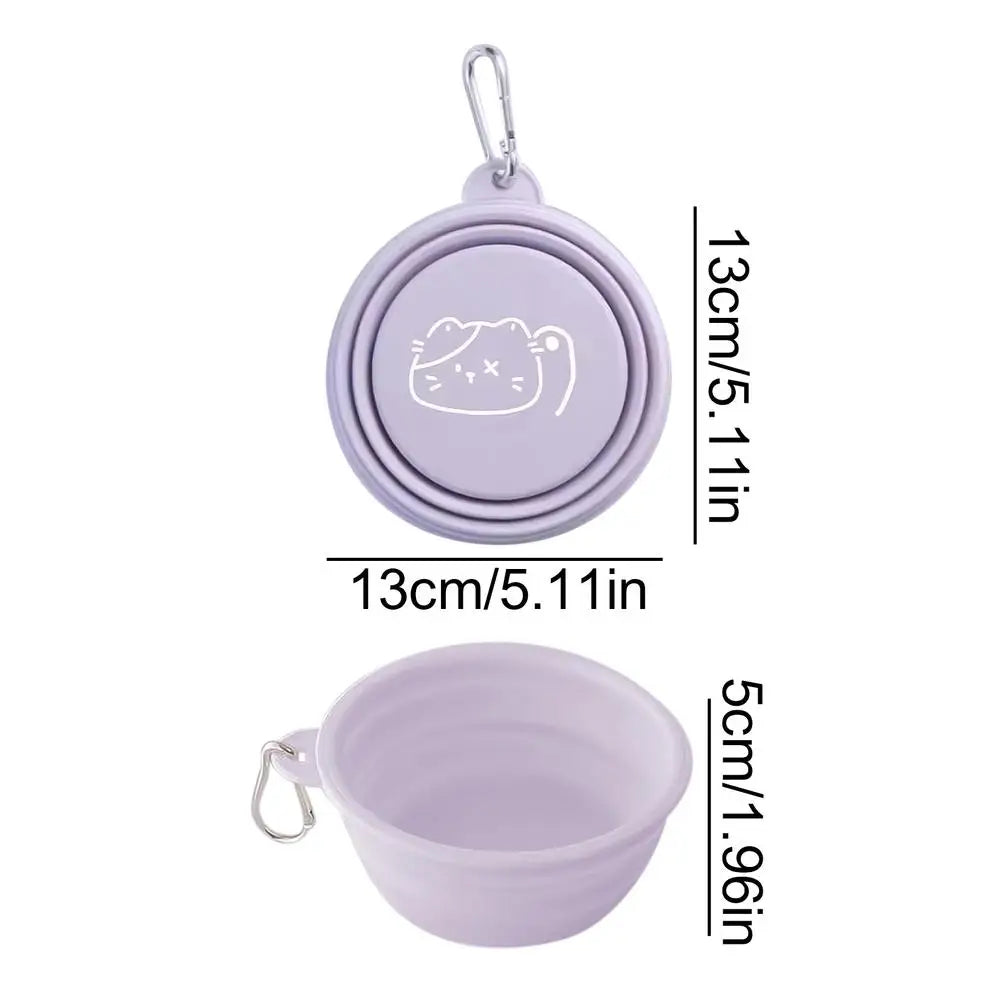 Dog Travel Folding Bowl Foldable Bowls for Cats Dogs Feeding Watering Feeding Dish Pets Drinking Cup Outdoor Puppy Water Bag