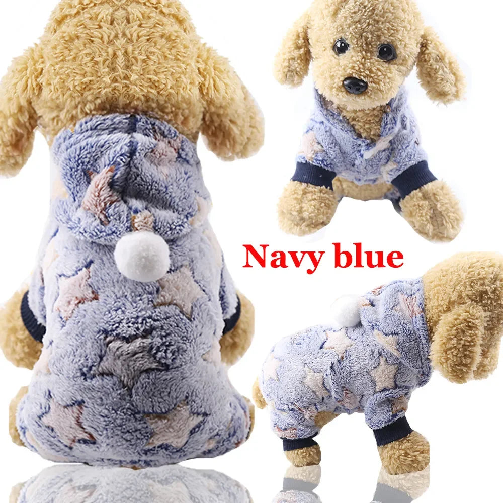 Pet Dog Soft Warm Jumpsuits Clothing for Dogs Pajamas Fleece Small Puppy Coat Pet Outfits Hoodie Clothing Cats Clothes Christmas